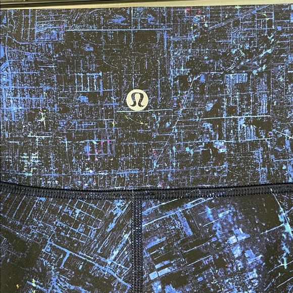 Lululemon Wunder Under High Waist Roll Down Nightsky Blue Black Size 4 - Picture 7 of 12